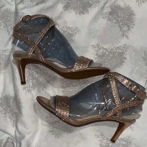 Alex Marie Sparkling Gold Strappy Heels